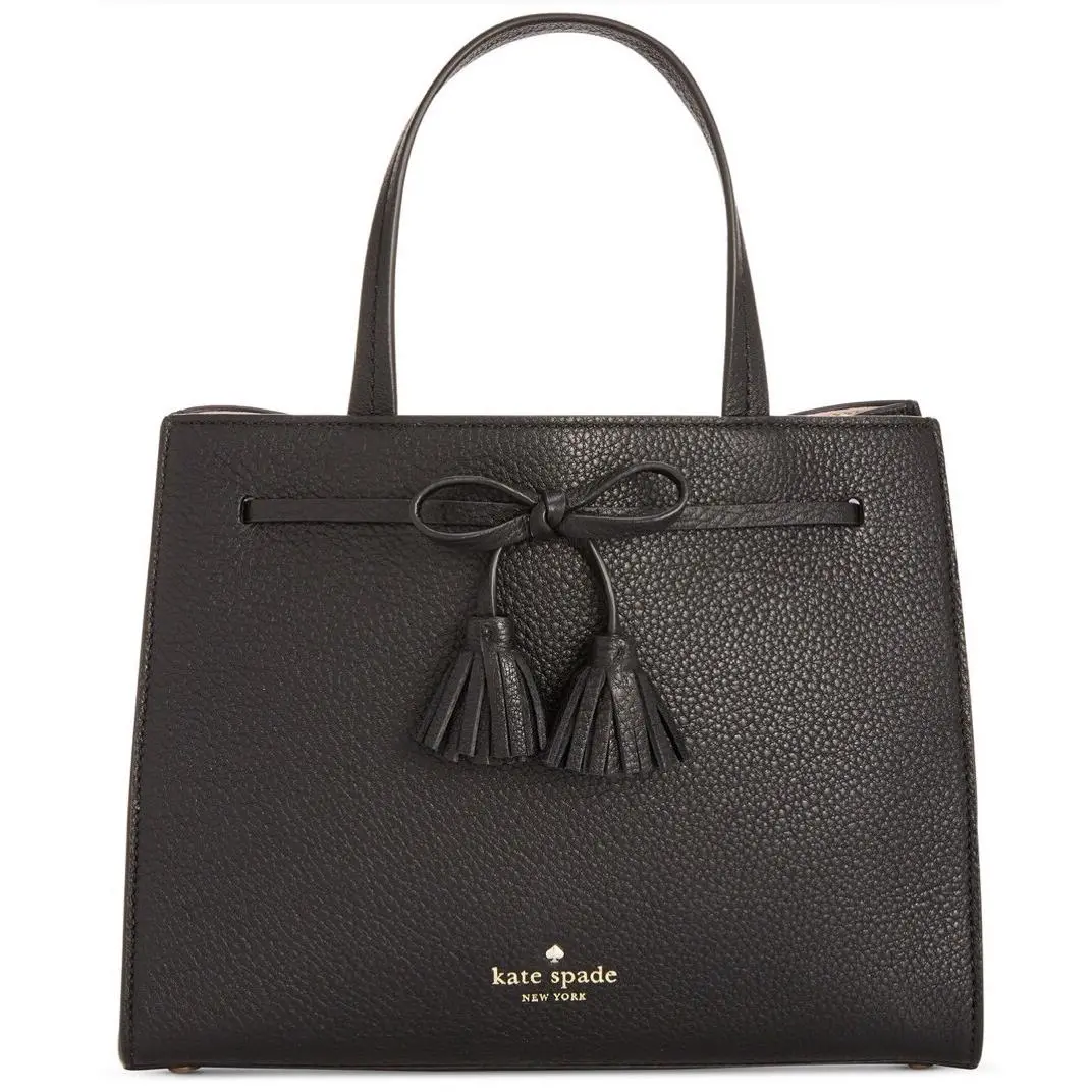 New Kate Spade New York Black Leather Bag Hayes Street Small Isobel PXRU7598