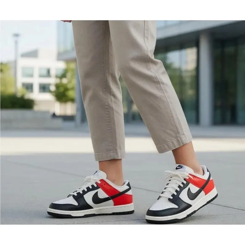 Nike Women`s Dunk Low SE `black Toe Bright Crimson` HQ3423 635 US Size 8.5