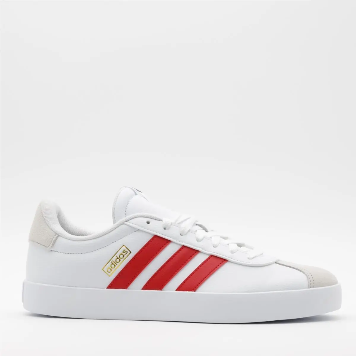Adidas Men`s Cushioned Suede VL Court 3.0 Sneakers White/red Size 10