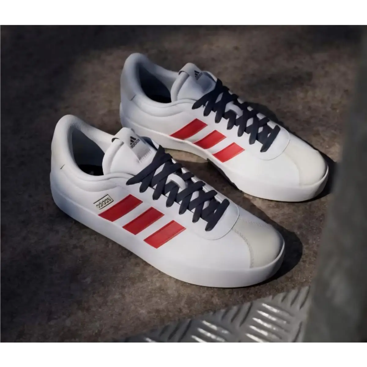 Adidas Men`s VL Court 3.0 Sneakers Size 10 US Cloud White Red Shoes IF4464