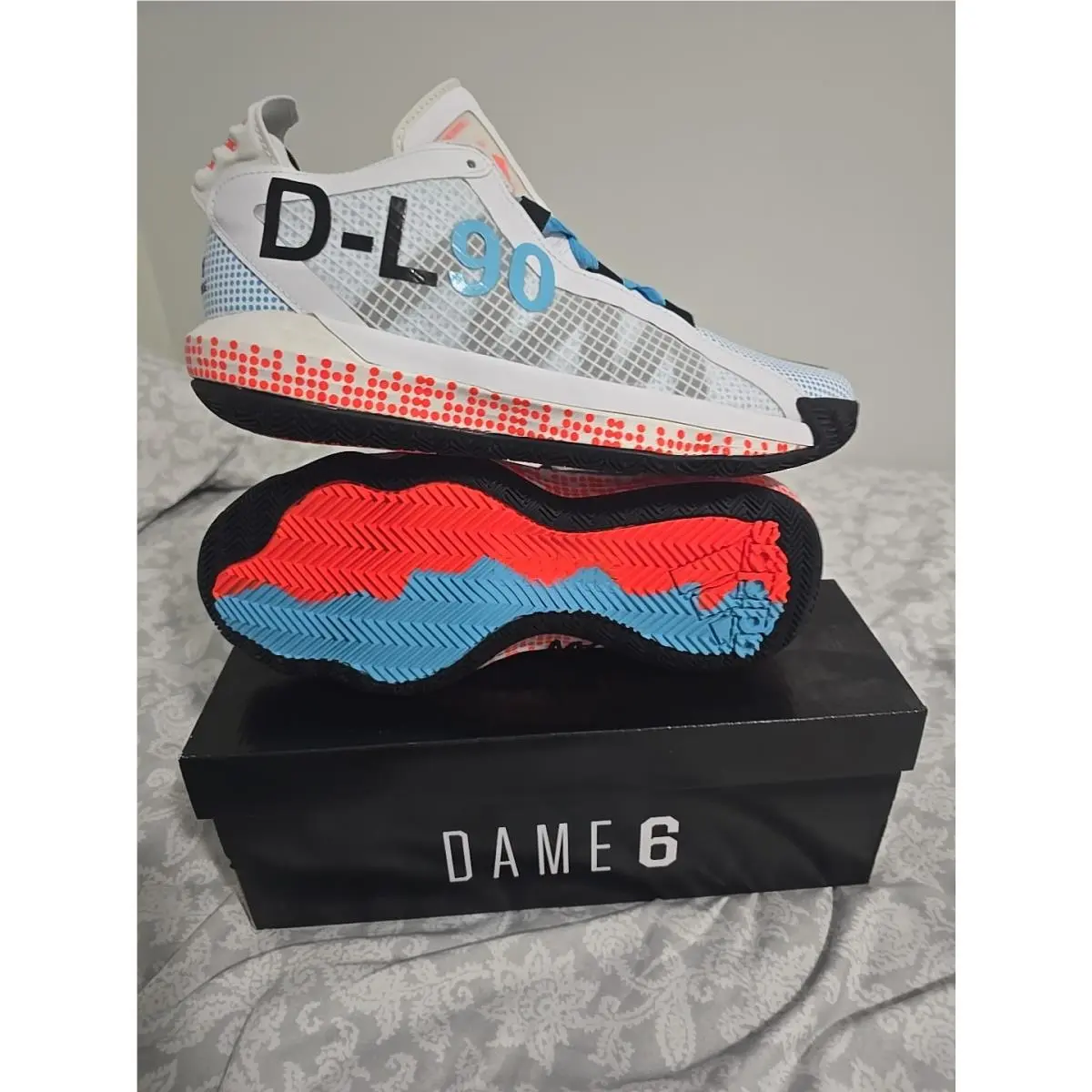 Adidas shoes - adidas Dame 6 - Dame - FW5749 - White, Manufacturer: Cloud White/Core Black/Solar Red 2