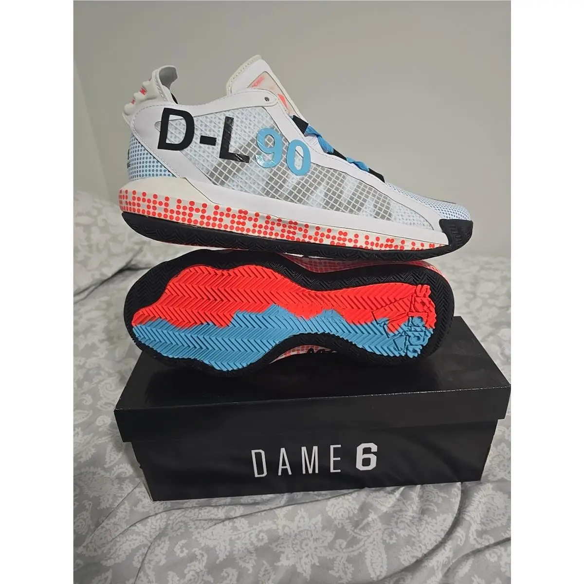 Adidas shoes - adidas Dame 6 - Dame - FW5749 - White, Manufacturer: Cloud White/Core Black/Solar Red 3