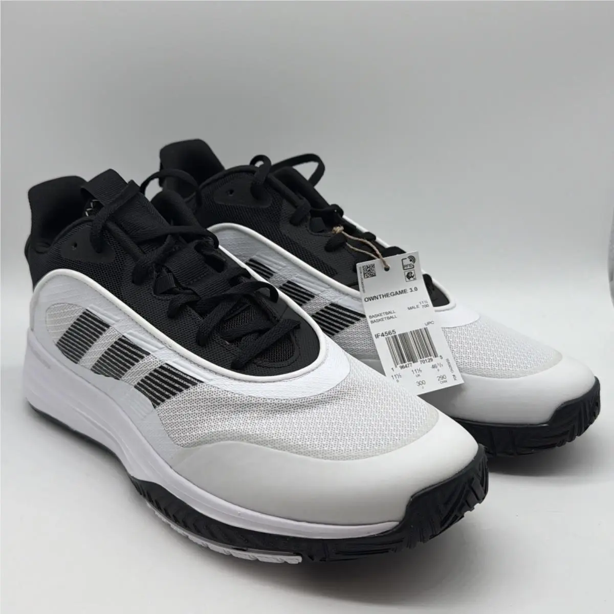 Own The Game 3.0 Basketball Shoes Men`s Size 12 Black/white IF4565 by Adidas