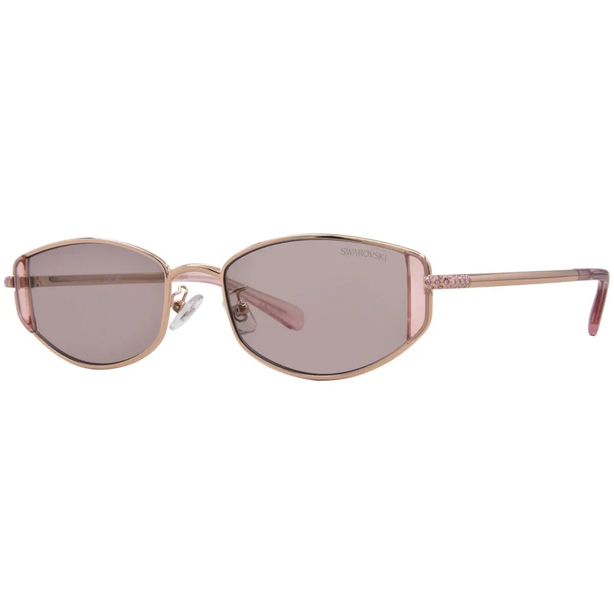 Swarovski SK7035D 40147N Sunglasses Women`s Rose Gold/light Purple/brown 53mm