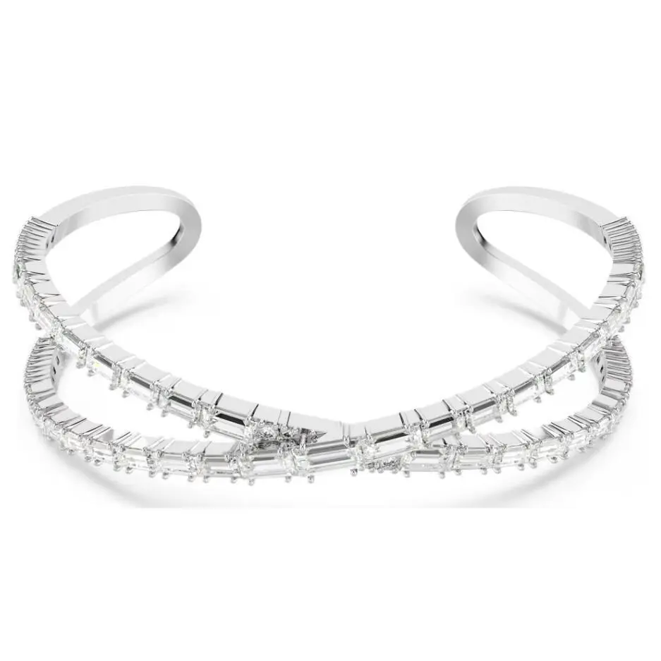 Swarovski Hyperbola Cuff Infinity White Rhodium plated-5677626 Size M