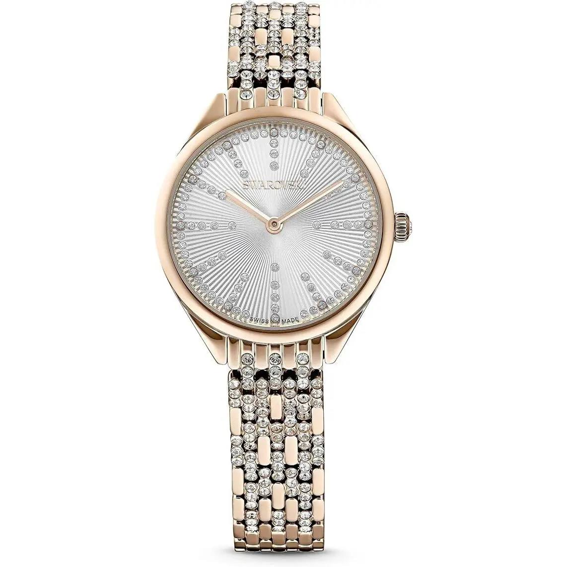 Swarovski 5610484 Attract Pave Crystal Bracelet Gold Tone Women`s Watch