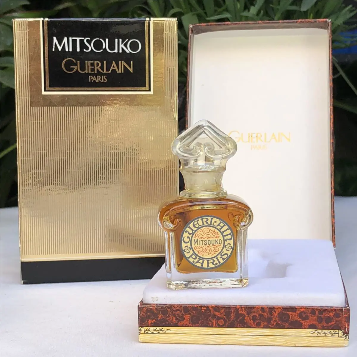 Vintage Mitsouko Guerlain Parfum .25oz Mini Perfume Pre-upc Double Box