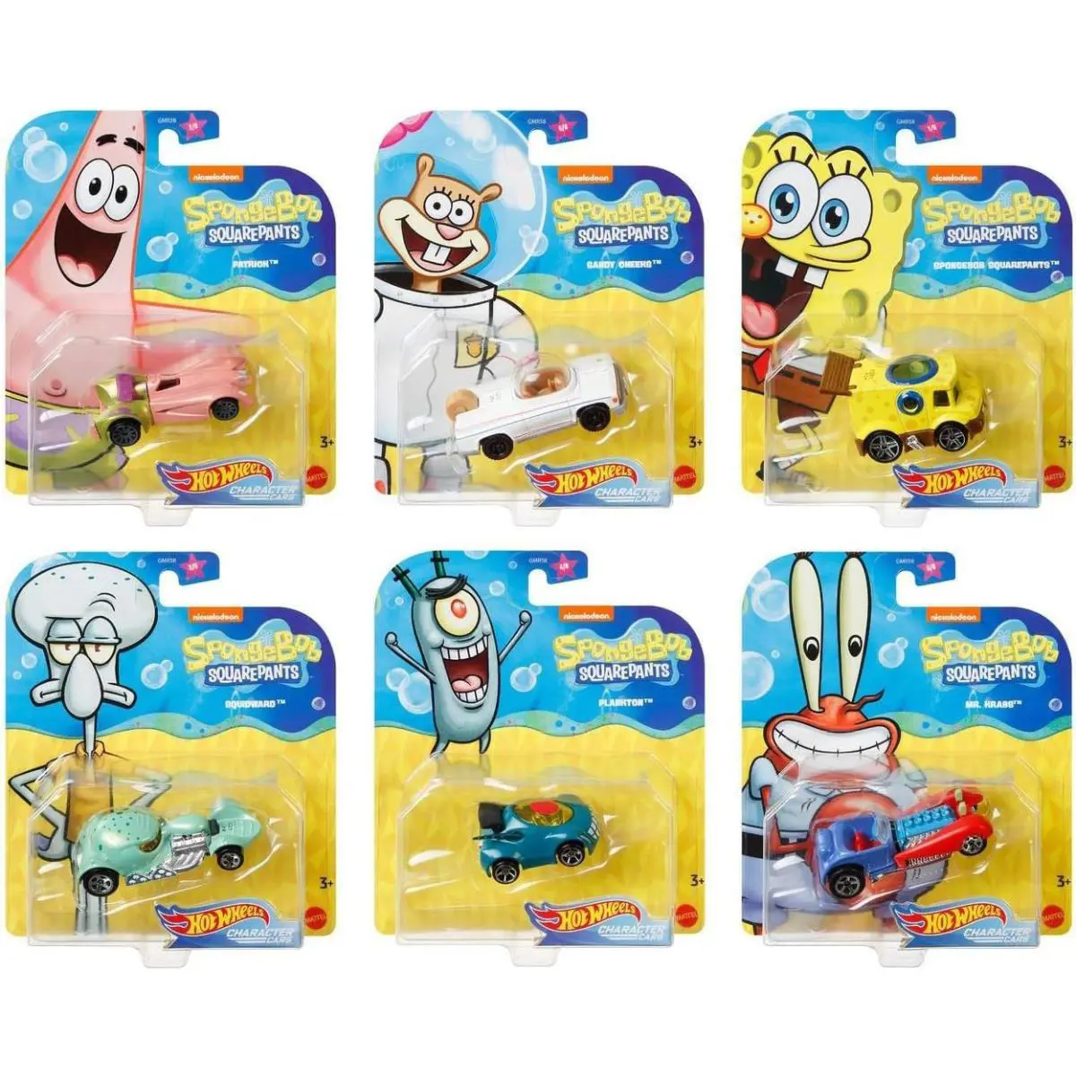 Hot Wheels Spongebob Squarepants Character Cars Set of 6