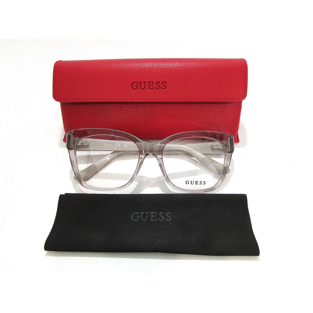 Guess GU50233 GU 50233 020 Shiny Grey Pearl Eyeglasses Rx-able Frame
