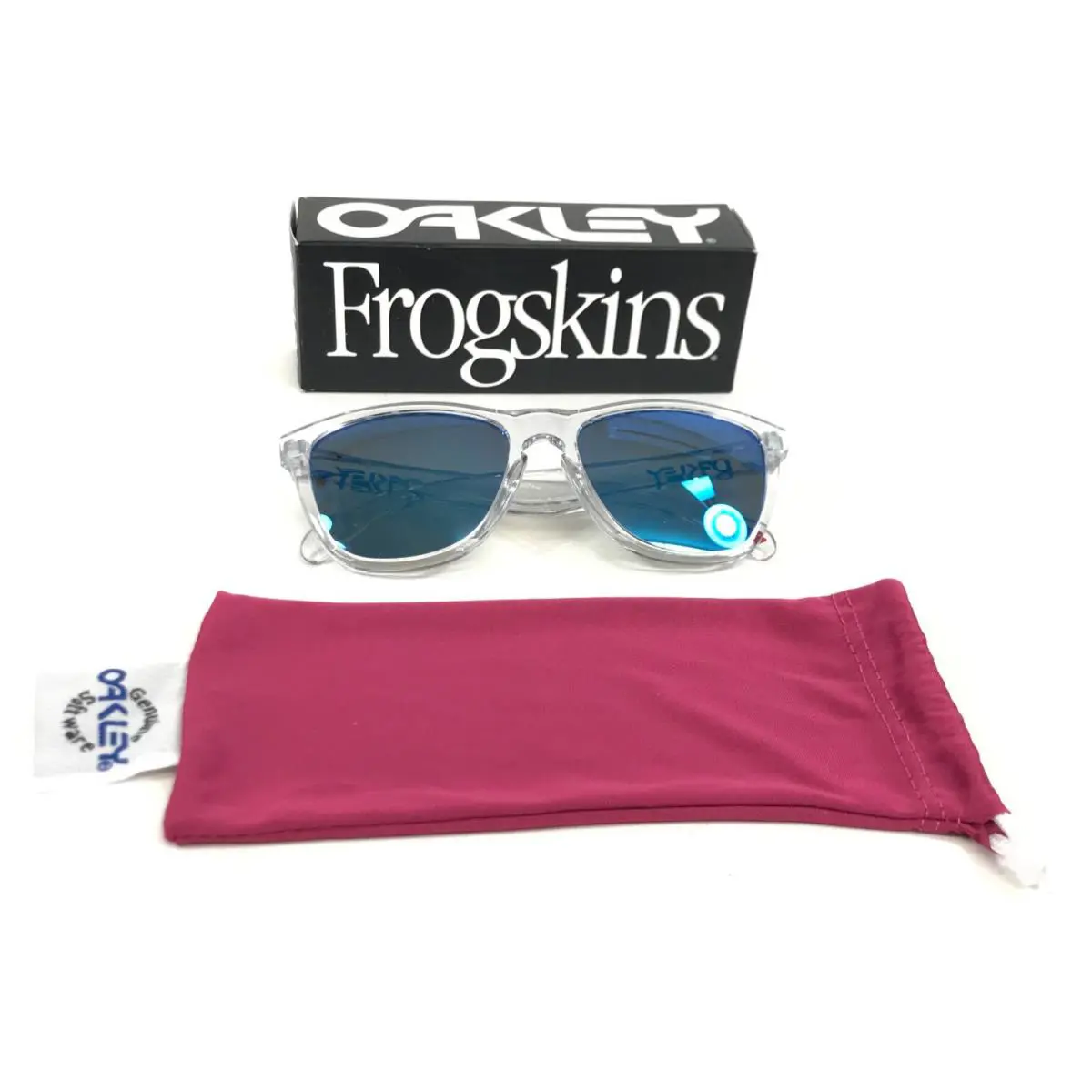 Sunglasses Frogskins OO9013-D055 Crystal Clear with Prizm Sapphire Lenses by Oakley