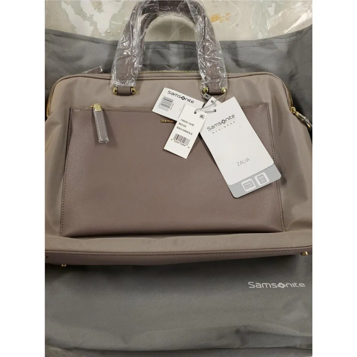 Samsonite Zalia Travel Tote Laptop Bag Taupe/beige 14.1``