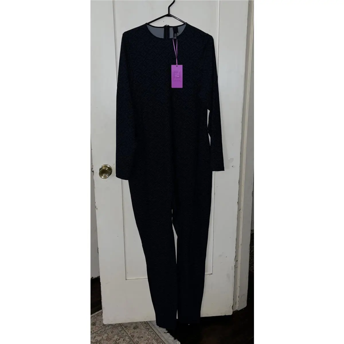 Fendi X Skims Black Crew Neck Full Bodysuit Catsuit 4X