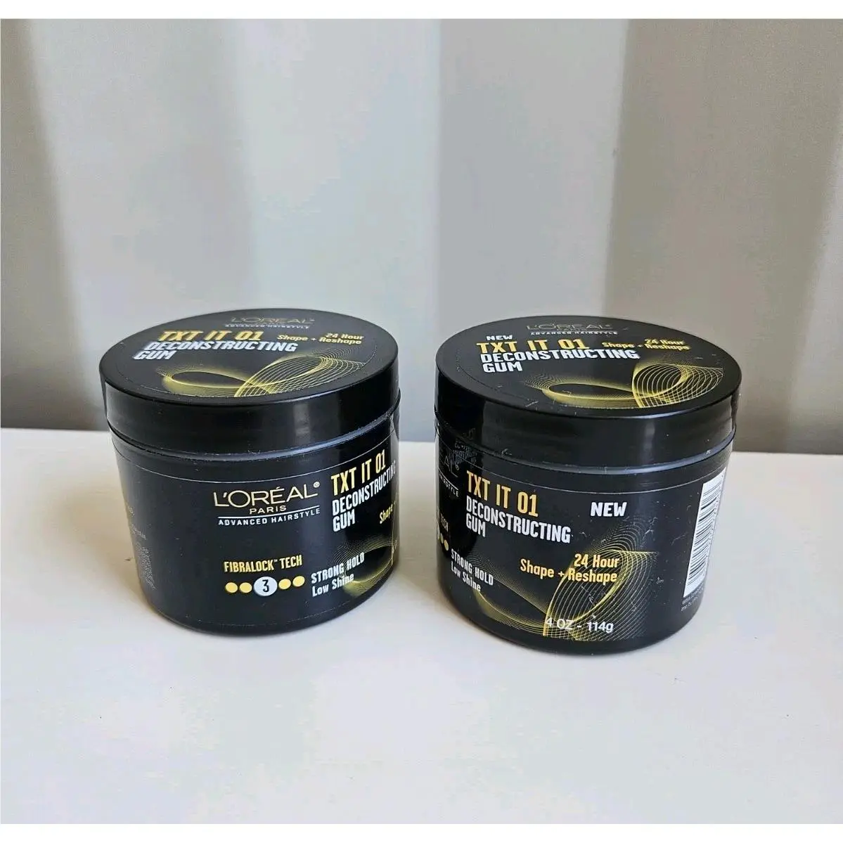Set 2 L`oreal Txt IT 01 Deconstructing Gum 3 Strong Hold Low Shine 4 Oz Shape