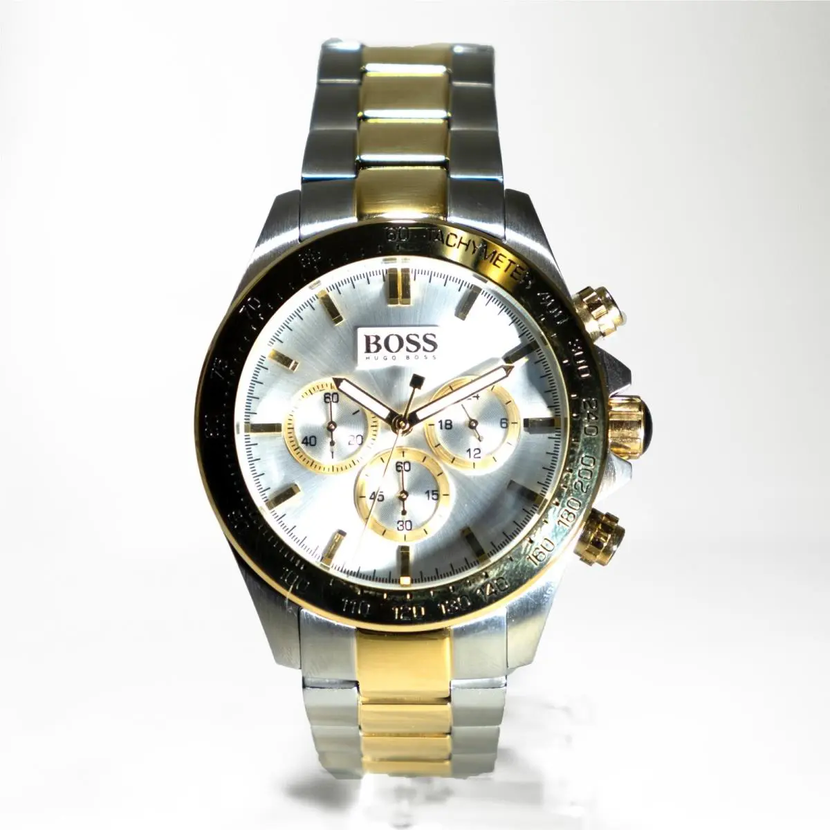 Mens 1512960 Ikon Two-tone Chronograph Silver-dial 46mm Hugo Boss