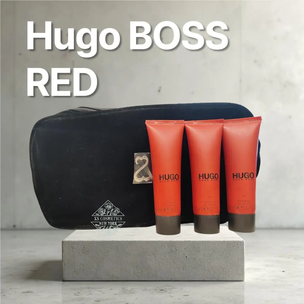 3 X Hugo Boss Boss Red 1.6 Fl. Oz. Men`s Shower Gel + 1 Bag