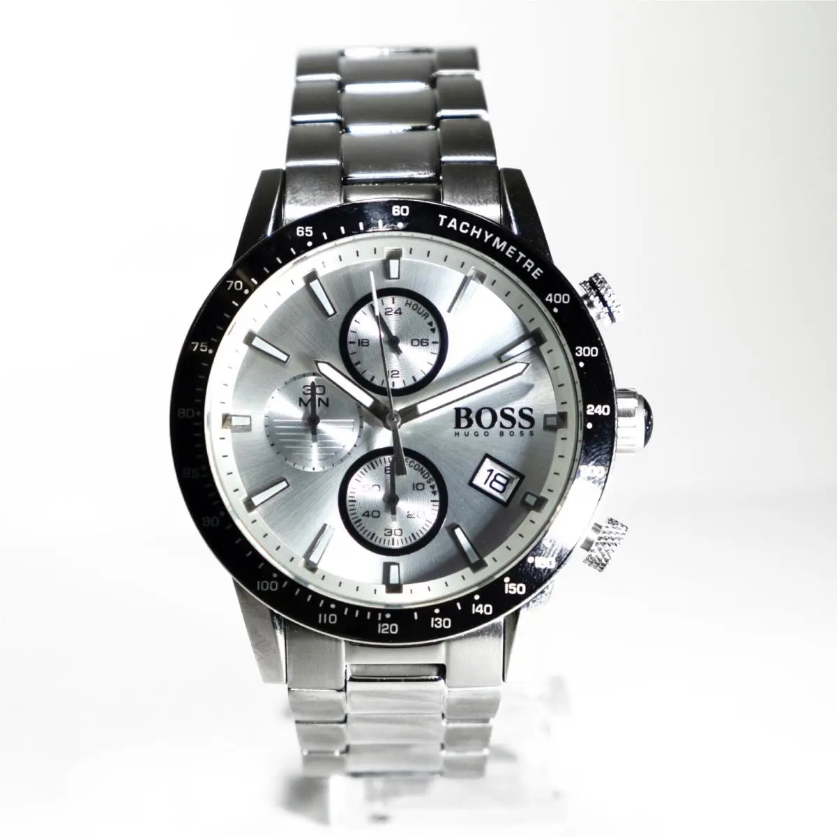Mens 1513511 Stainless Chronograph Silver-dial 44mm Hugo Boss