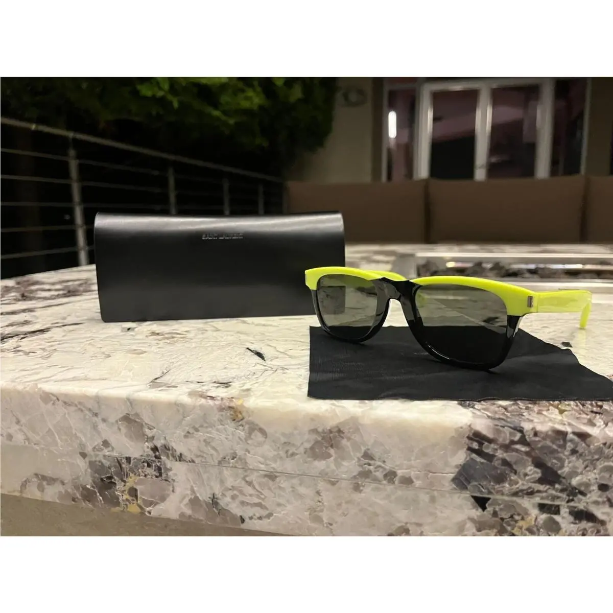 Saint Laurent Paris SL51 Sunglasses in Black / Lime Bnwc OS by Yves Saint Laurent