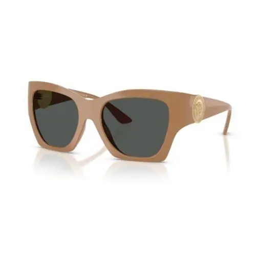 Versace 0VE4452 551787 Solid Camel/ Dark Grey Soft Square Women`s Sunglasses