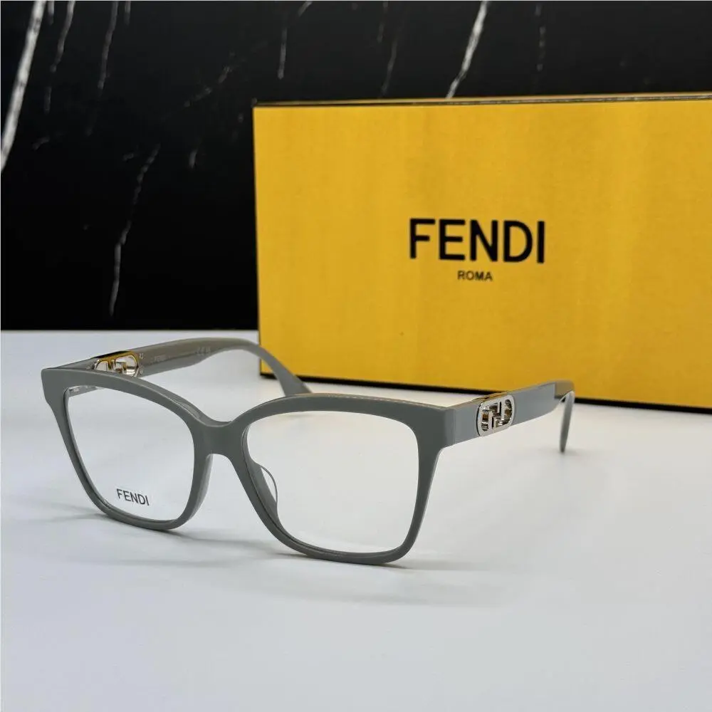 FE50025I 020 Fendi Eyeglasses Shiny Grey Unisex Eyewear Fendi
