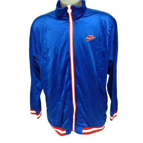 Mens Nike 136815 401 Vintage Royal Blue White Red Basketball Zip Up Sweat Jacket