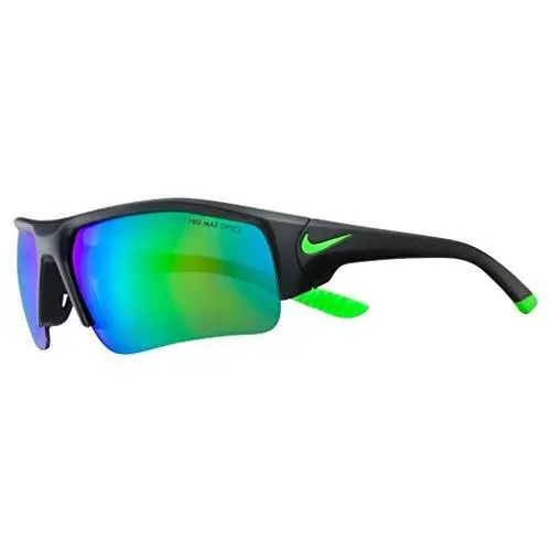 Nike EV0910-013 Skylon Ace Xv Jr Matte Black Sunglasses with Green Mirror - Mt Blk/Rage Grn/Gry W/Green Mi, Frame: Black, Lens: Green