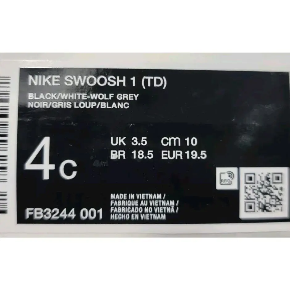 Nike shoes - Nike Swoosh 1 Baby - Swoosh Baby - FB3244-001 - Black 7
