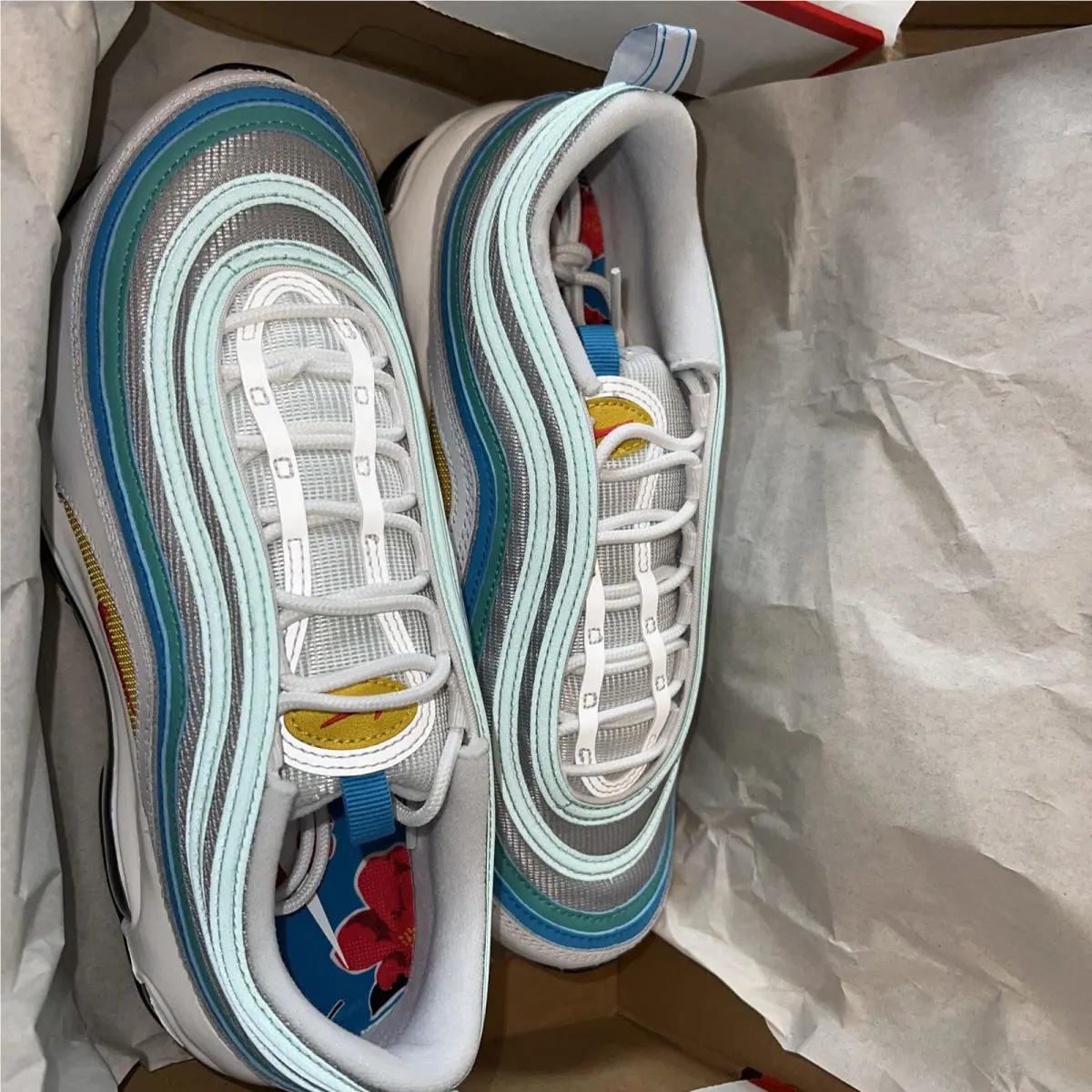 Nike shoes - Nike Air Max 97 - Air Max - DQ7644-100 - White/Siren Red/Laser Blue/Washed Teal/Mint Foam/Vivid Sulfur 2