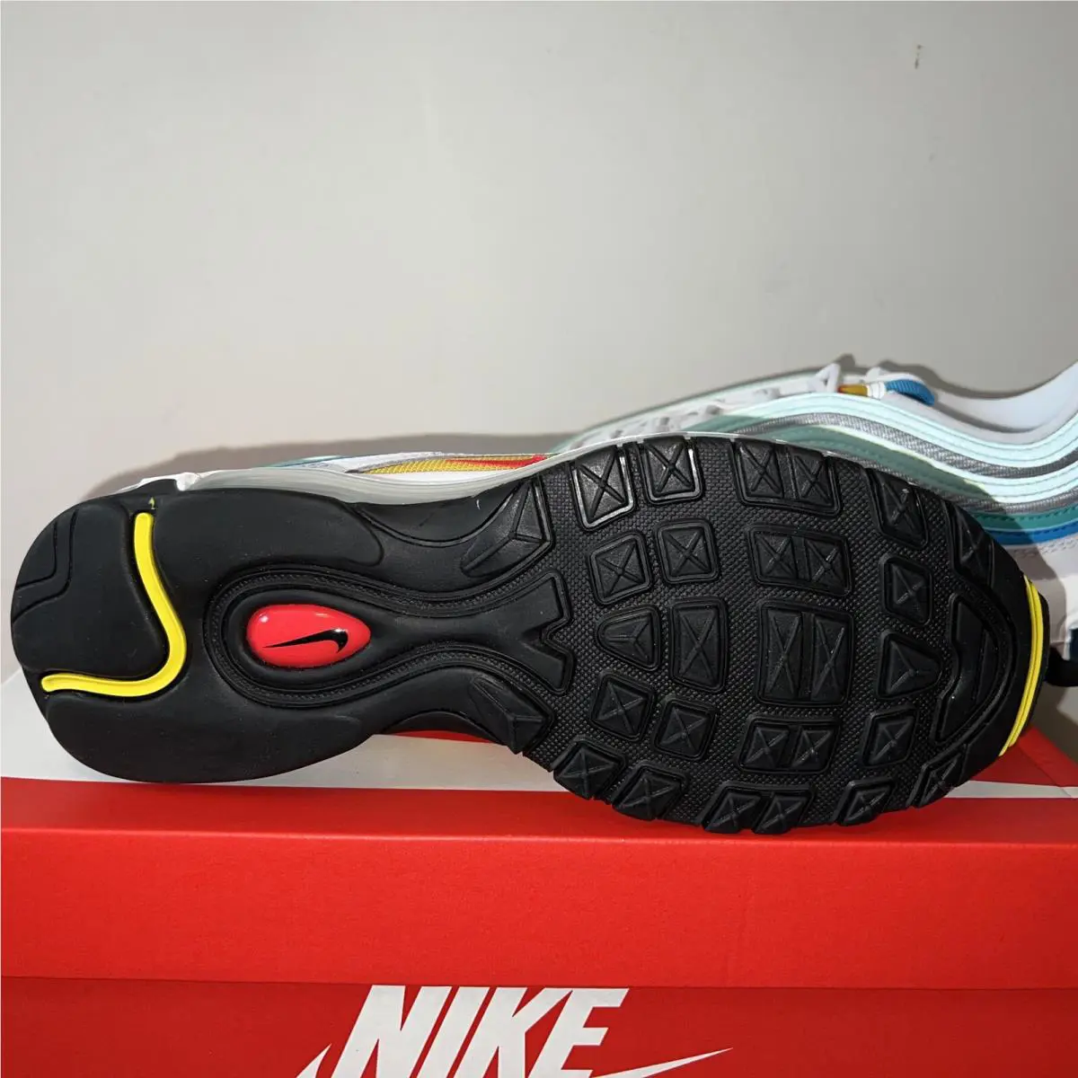 Nike shoes - Nike Air Max 97 - Air Max - DQ7644-100 - White/Siren Red/Laser Blue/Washed Teal/Mint Foam/Vivid Sulfur 4