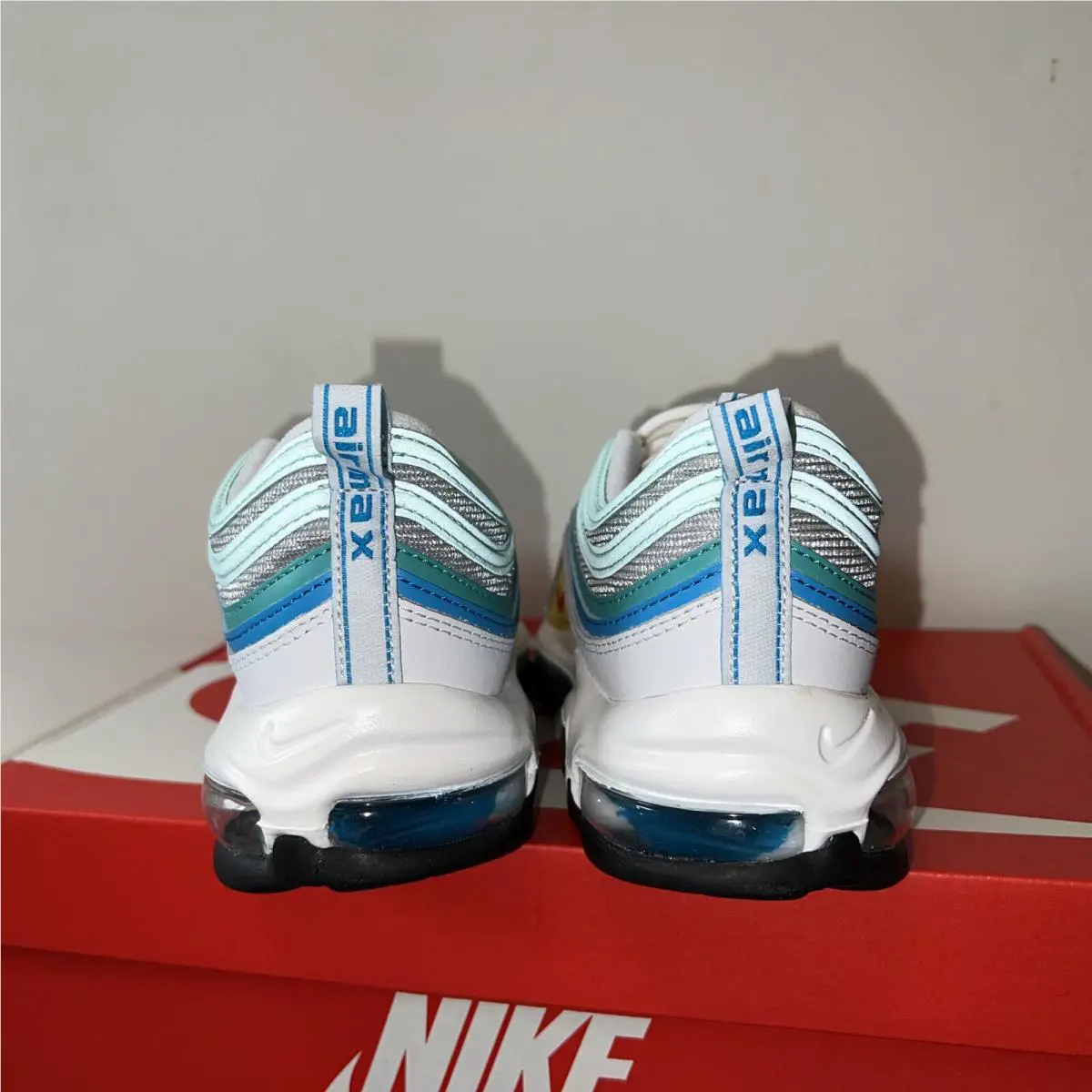 Nike shoes - Nike Air Max 97 - Air Max - DQ7644-100 - White/Siren Red/Laser Blue/Washed Teal/Mint Foam/Vivid Sulfur 7