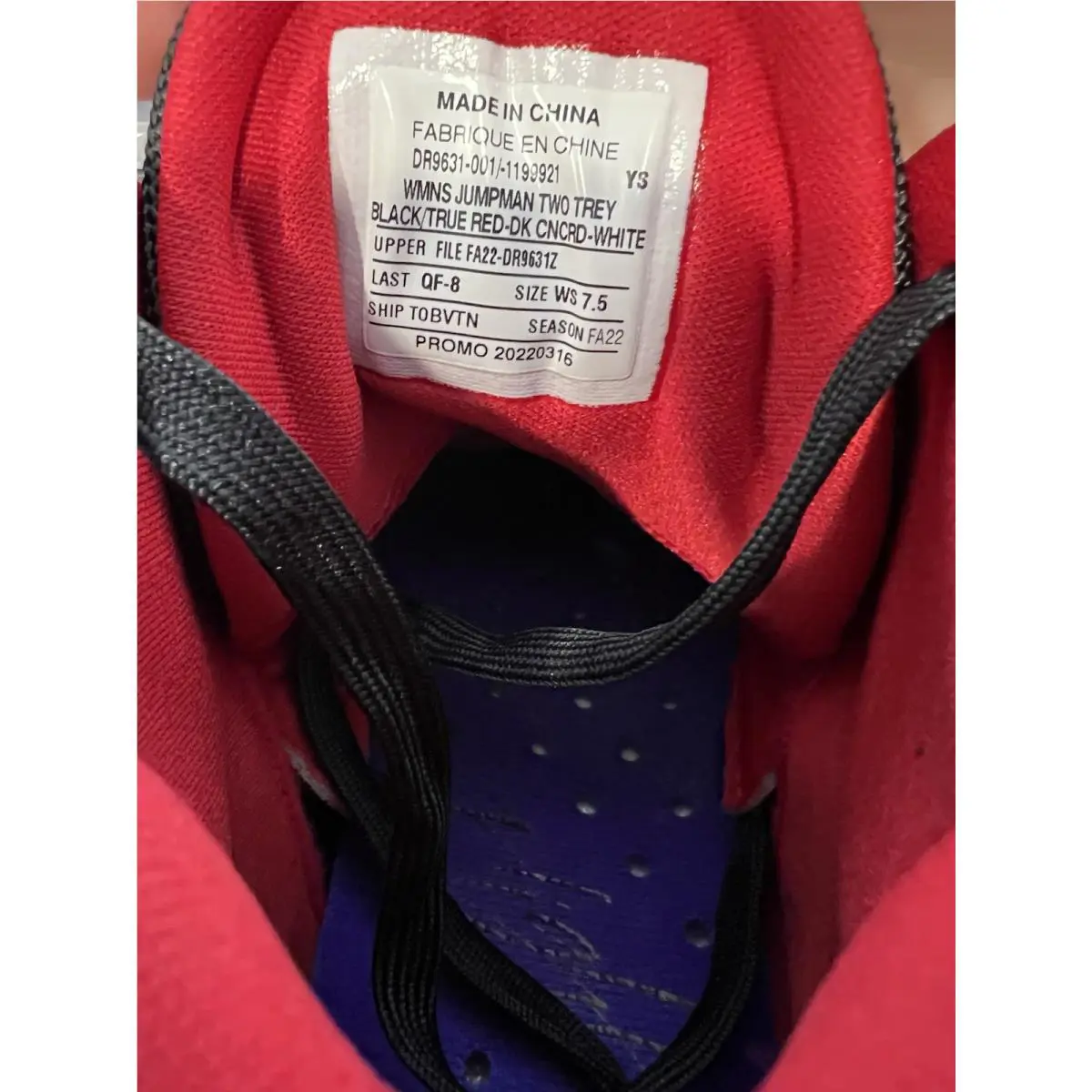 Nike shoes - Air Jordan Wmns Jumpman Two Trey - DR9631-001 - Black/Dark Concord/White/True Red 4