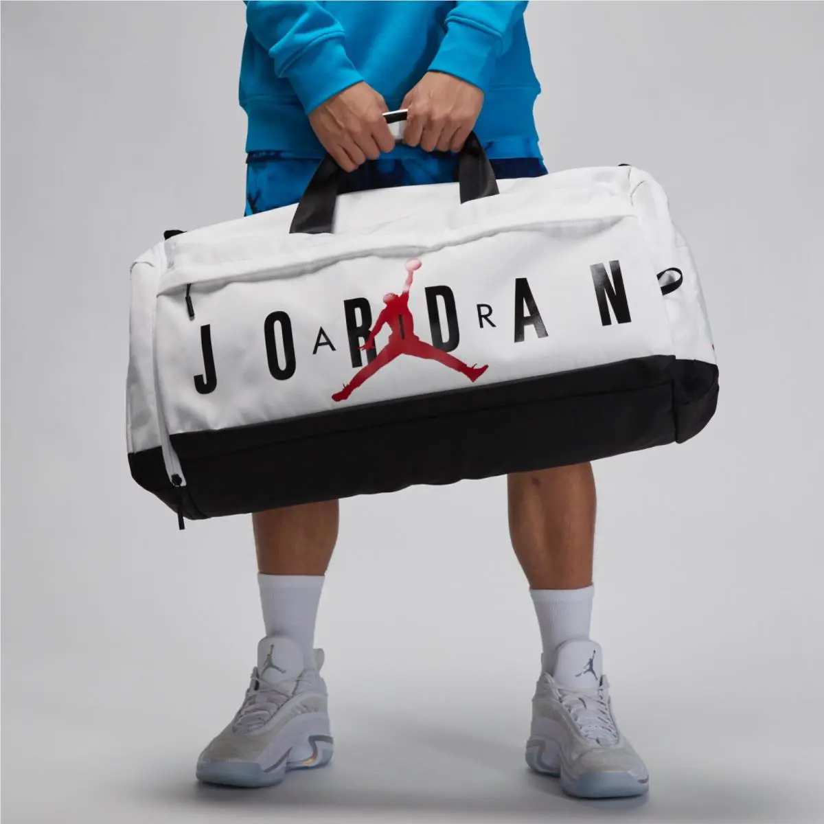 Nike Air Jordan Velocity Duffel Bag 81L White Black Red LM0168 001 Shoe Garage - White