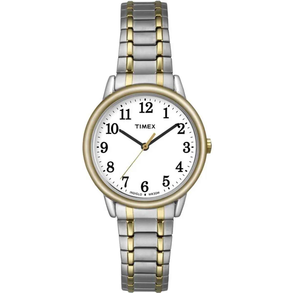 Timex TW2P78700 Women`s Easy Reader 14mm Stainless Steel Strap Watch - Two tone, Dial: White, Band: Two Tone