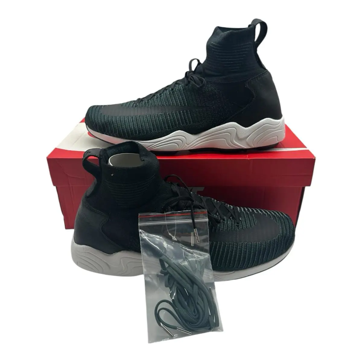 Nike Zoom Mercurial XI FK FC Flyknit Shoes Mens Sz 11.5 Black/seaweed 852616-001 - Black