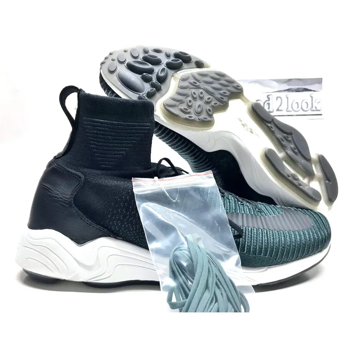 Nike Zoom Mercurial XI FK FC Flyknit Black/seaweed Size Men`s 13 852616-001 - Black