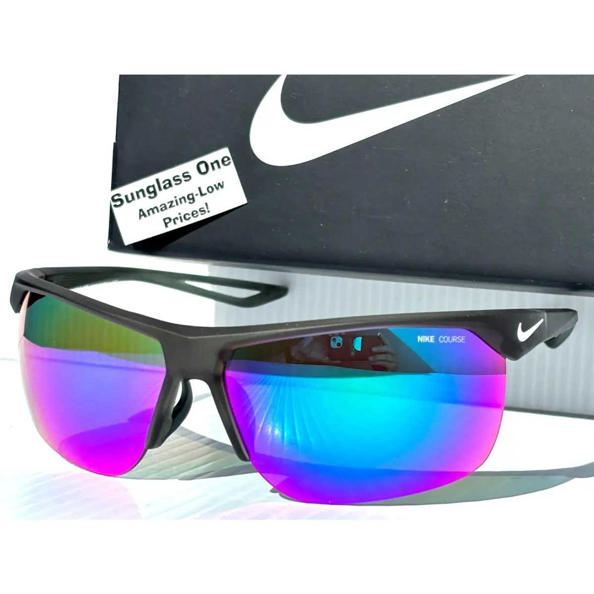 Nike Trainer Mineral Spruce Max Optics Turquoise Mirror Lens Sunglass EV1013 304