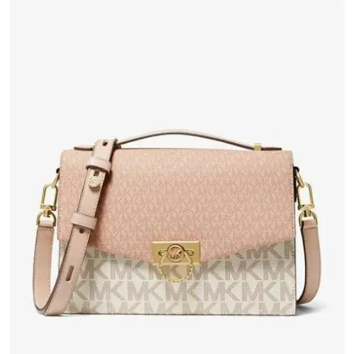 Michael Kors Hendrix Medium Two-tone Logo Messenger Bag