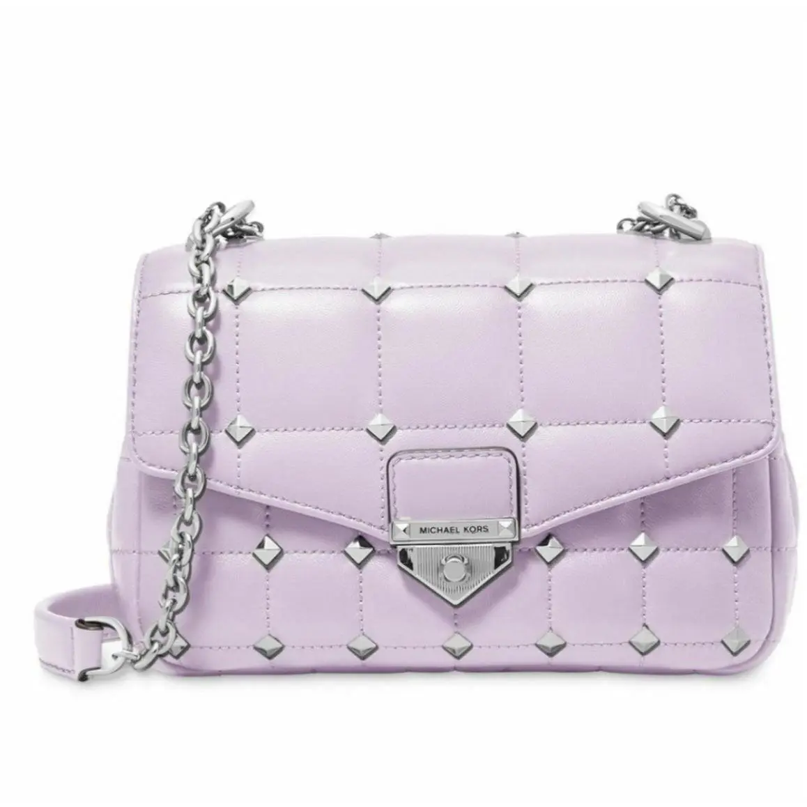 Michael Kors Soho Small Studs Quited Leather Shoulder Bag Lavender