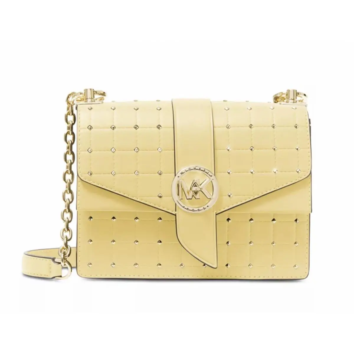 Michael Kors Greenwich Small Studded Quilted Leather Crossbody Bag