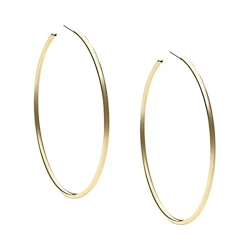 Michael Kors Brass Large Hoop Earrings For Women Color: Gold MKJ4161710