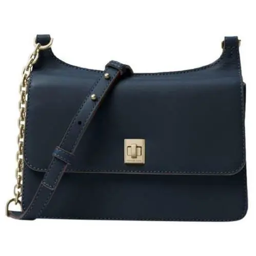 Michael Kors Natalie Medium Leather Chain Messenger Crossbody Purse Admiral