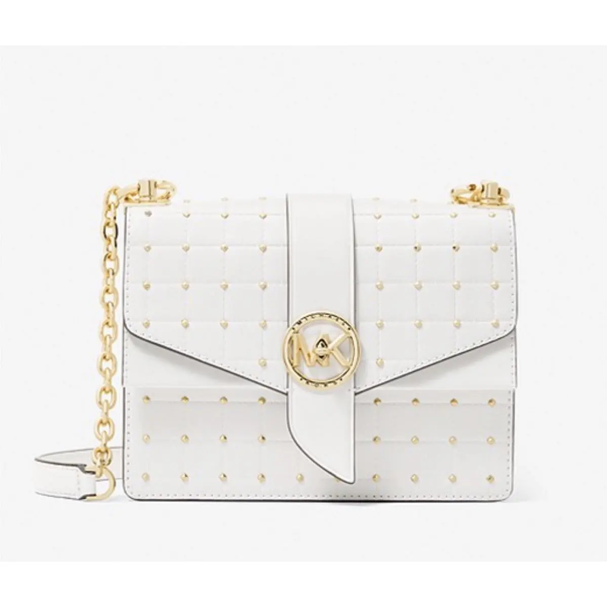 Michael Kors Greenwich Small Studded Quilted Leather Crossbody Bag