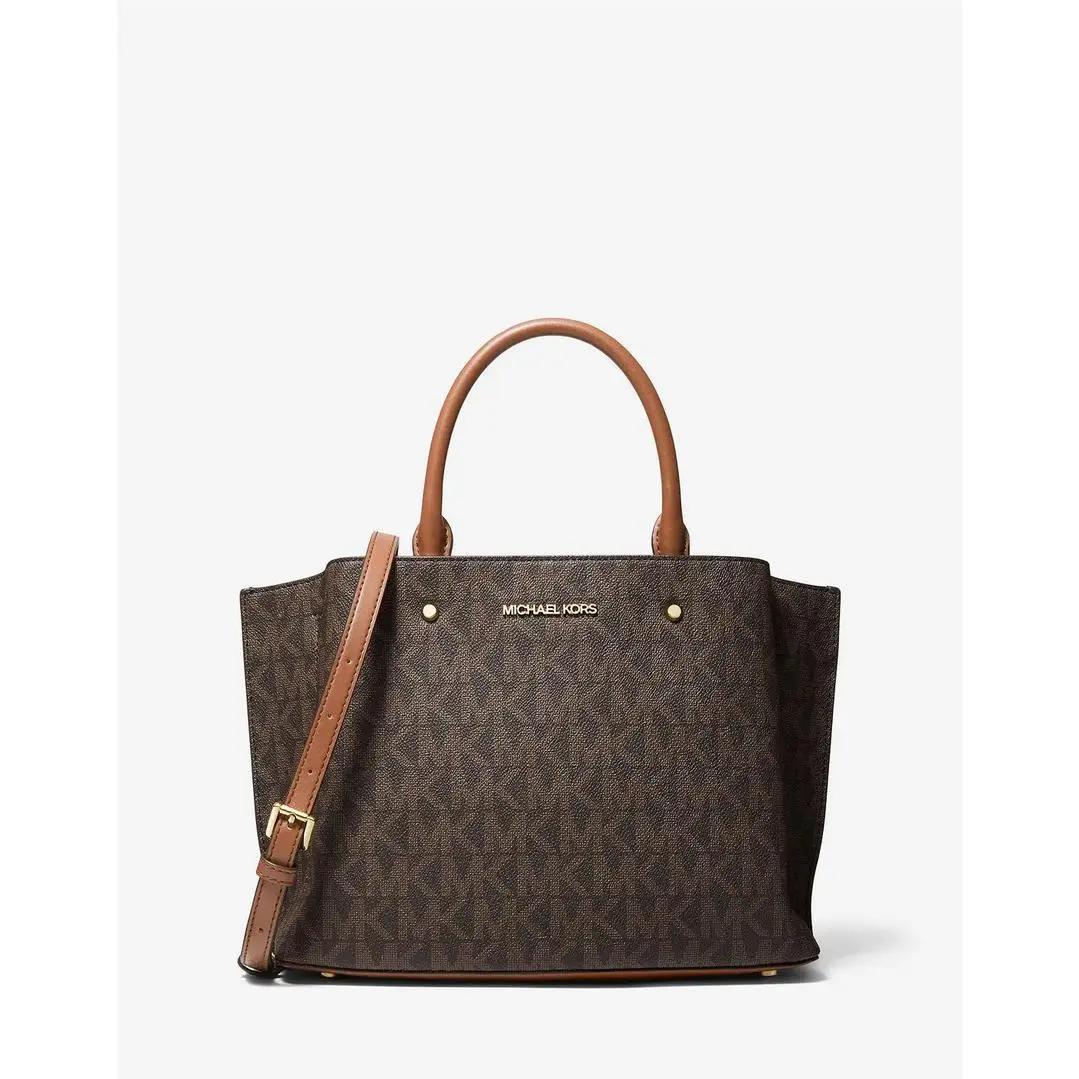 Michael Kors Arielle Medium Logo Satchel Brown/acorn