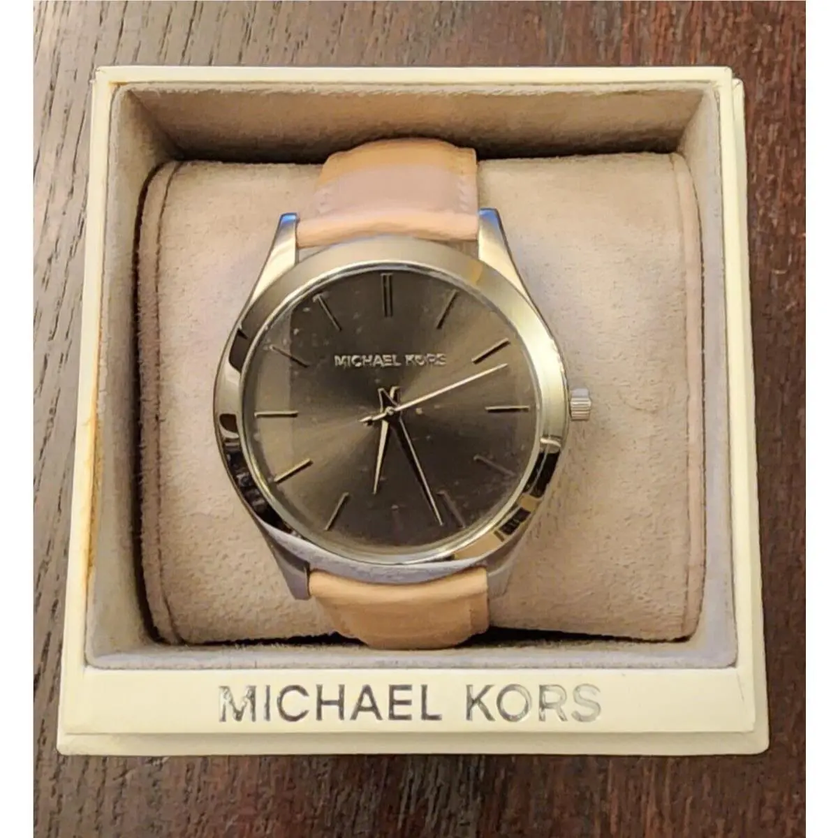 Michael Kors Runway Stainless Steel Leather Strap Men`s Watch MK8619