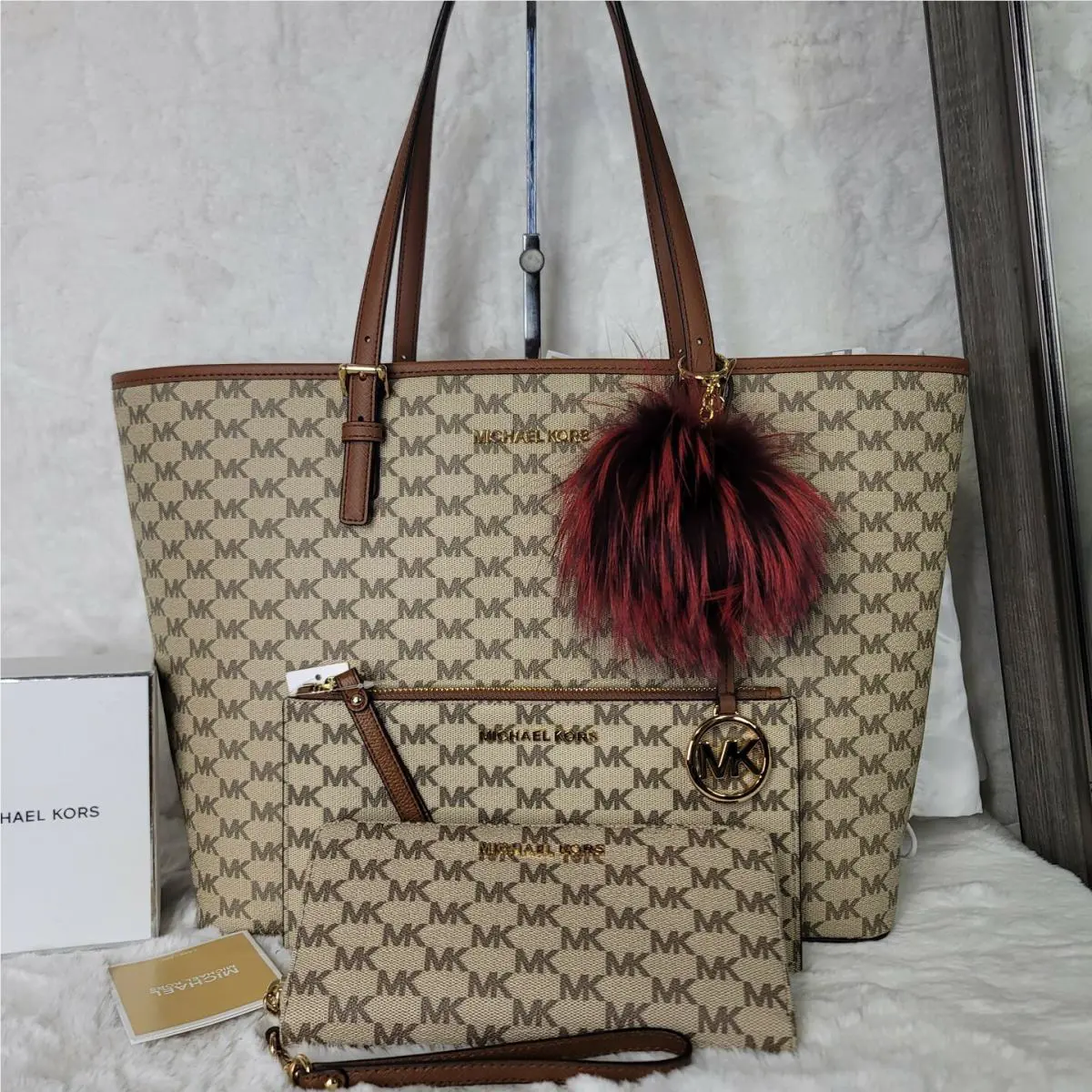Michael Kors 4 Set Purse Bag Tote Handbag +++ Signature Designer
