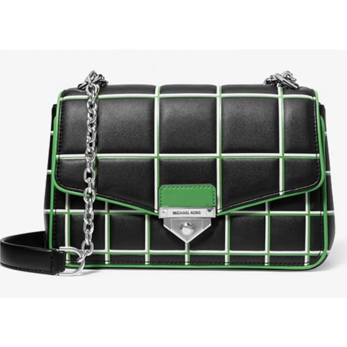 Michael Kors Soho Large Contrast Trim Quilted Leather Shoulder Bag