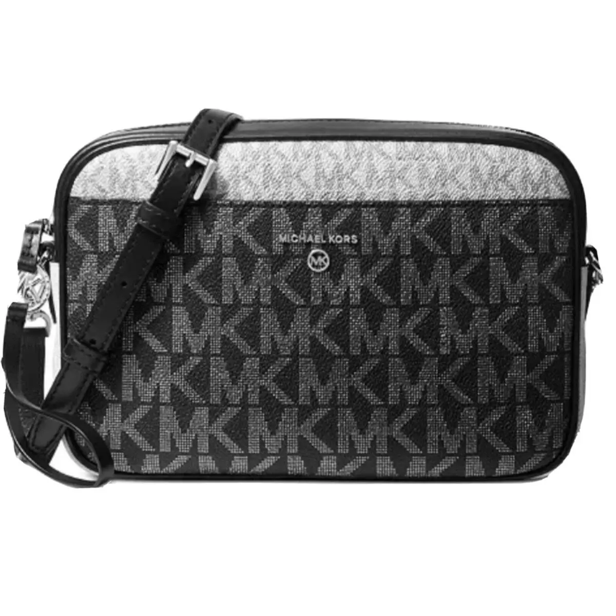 Michael Kors Jet Set Charm Large East West Camera Crossbody Black/silver