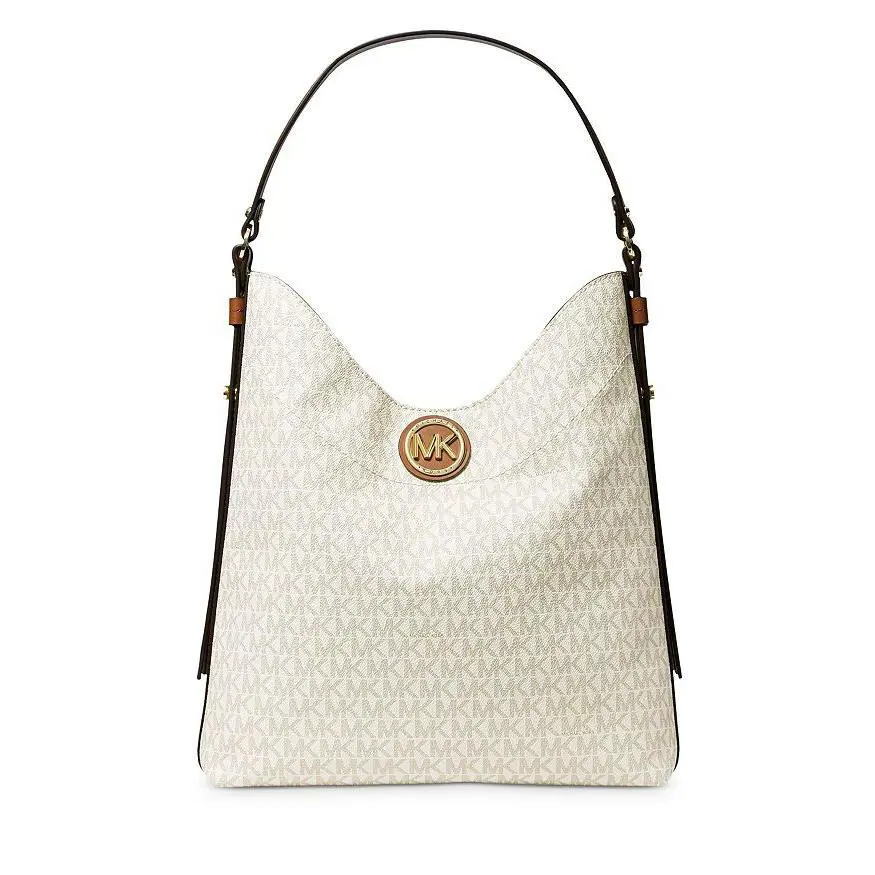 Michael Kors Bowery Large Hobo Shoulder Bag Vanilla/acorn