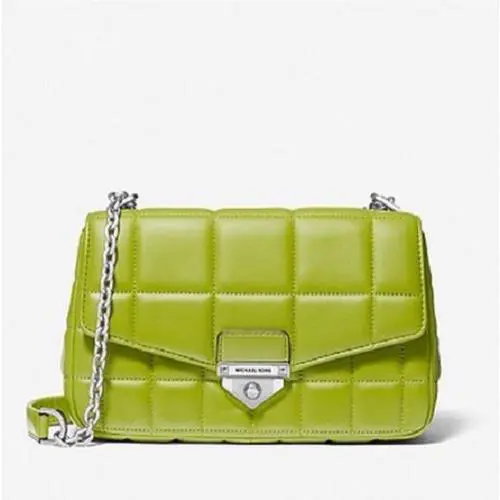 Michael Kors Soho Large Quilted Leather Shoulder Bag Lime Last One