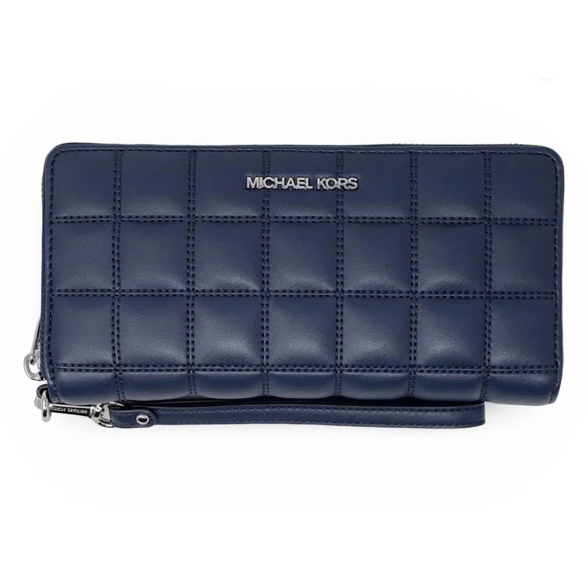 Michael Kors Jet Set Travel Large Continental Wallet Navy Quilted