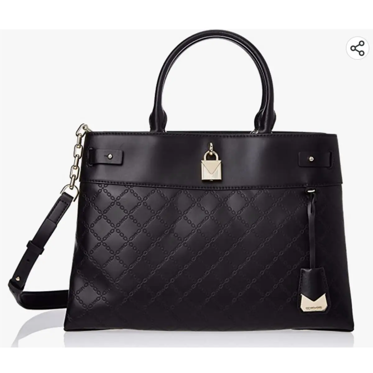 Michael Kors Gramercy Embossed Large Leather Satchel Bright Black